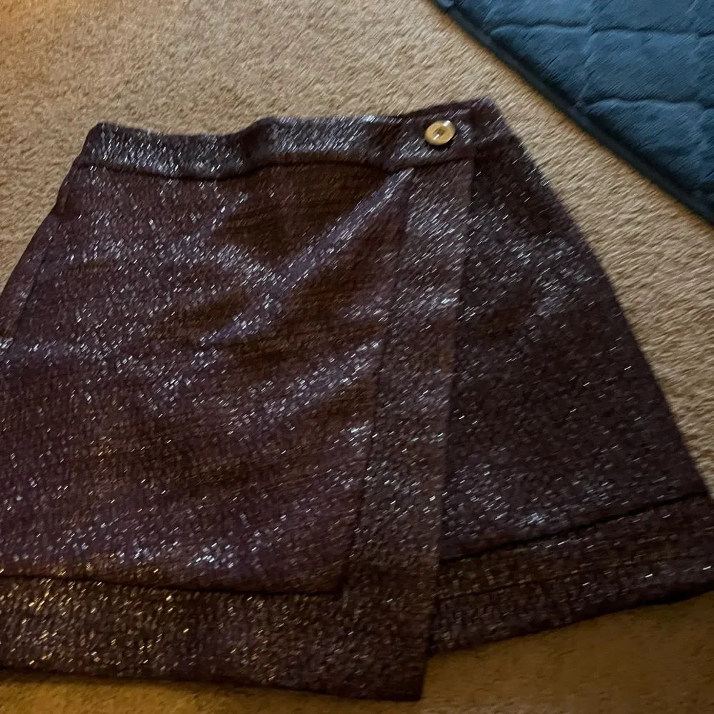 Eva franco purple‎ metallic wrap style skirt 8